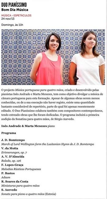 ‘Adsum’ for piano four hands in CCB