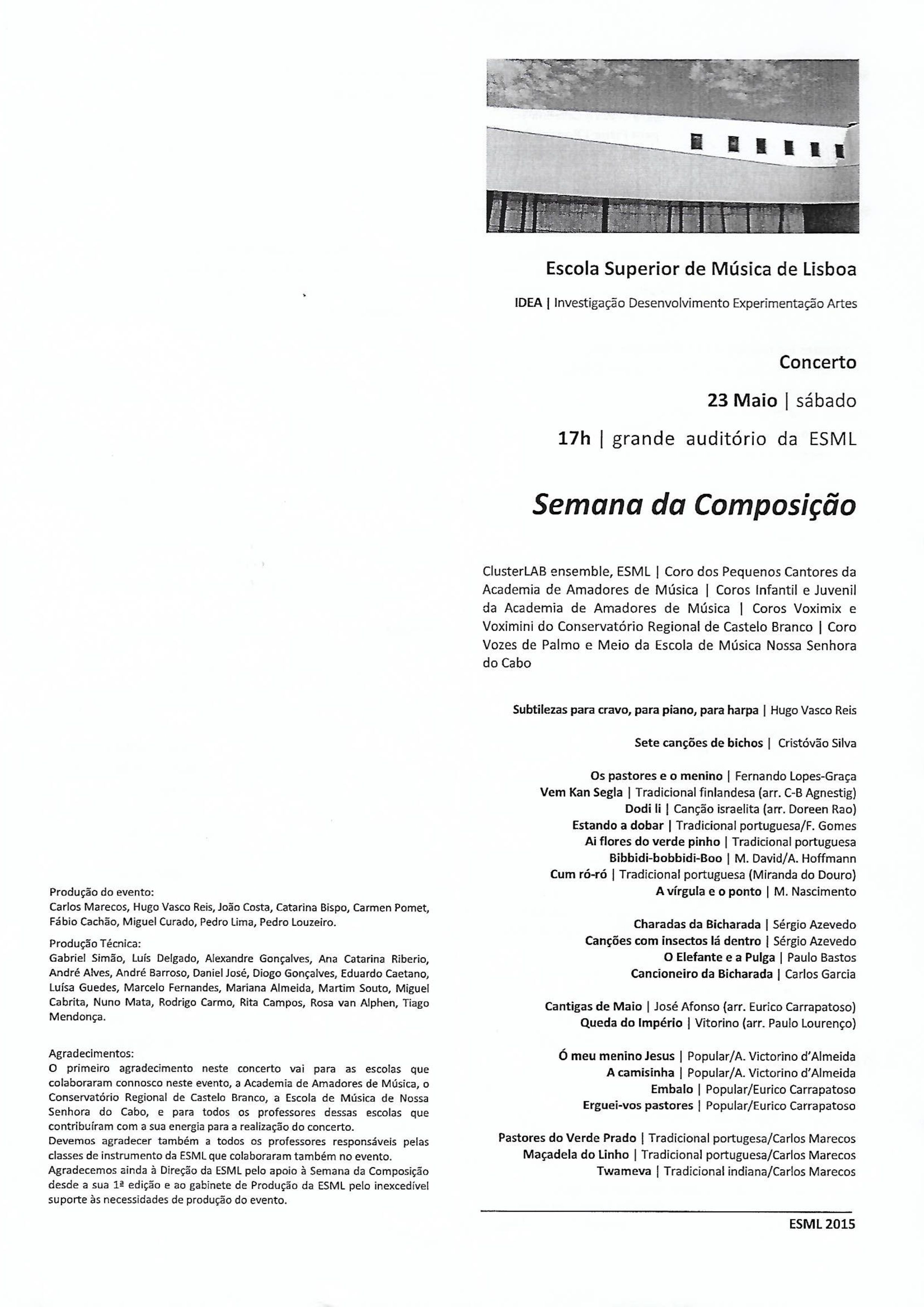 ‘O Elefante e a Pulga’ for choir and piano