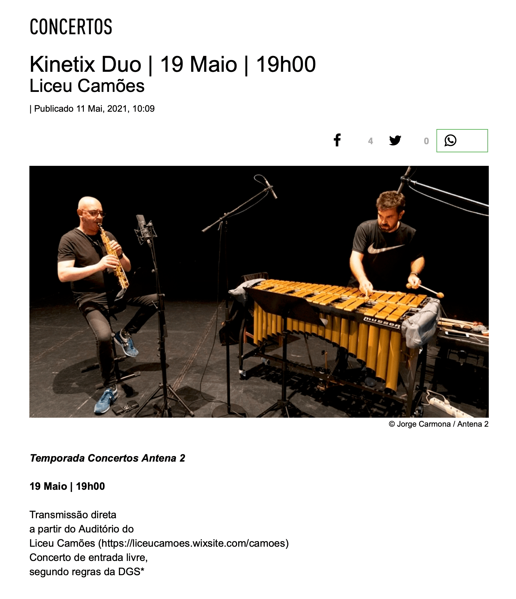 'Estudos irreflexivos' for soprano saxophone and vibraphone